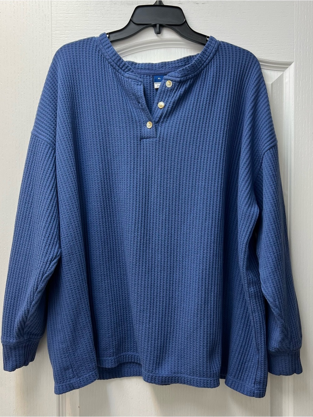 Old Navy Long Sleeve Waffle Three Button Cuff Sleeve Top Sz XL